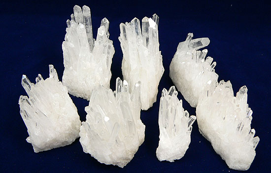 天然石【小さい水晶クラスター7個セット 中国四川産[55×40×H:65(mm 
